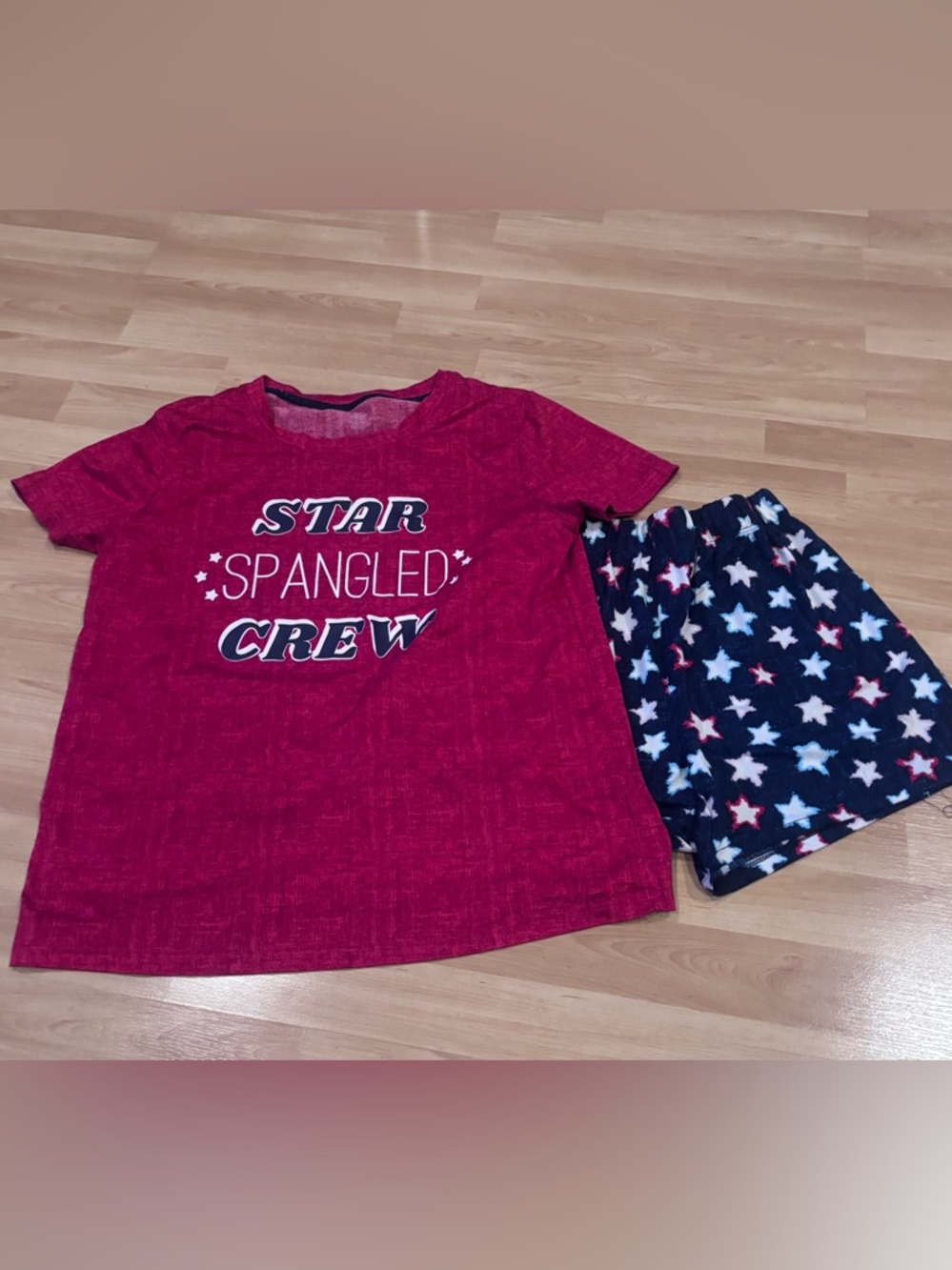 5/$25 Celebrate Patriotic Star Spangled Crew" Pajama Set‎
